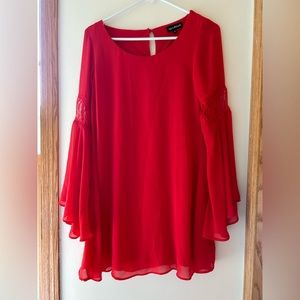 Sequin Hearts Red Long Sleeve Dress